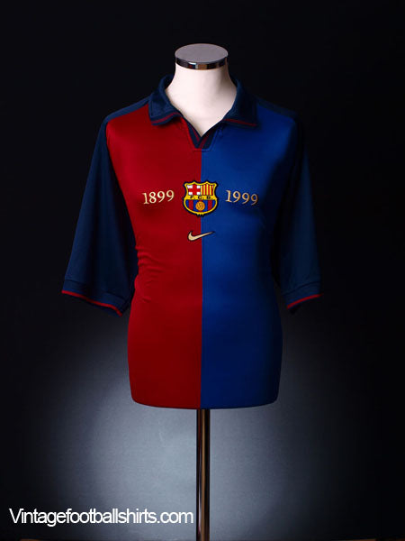 1999-00 Barcelona Centenary Home Shirt S Football Shirt