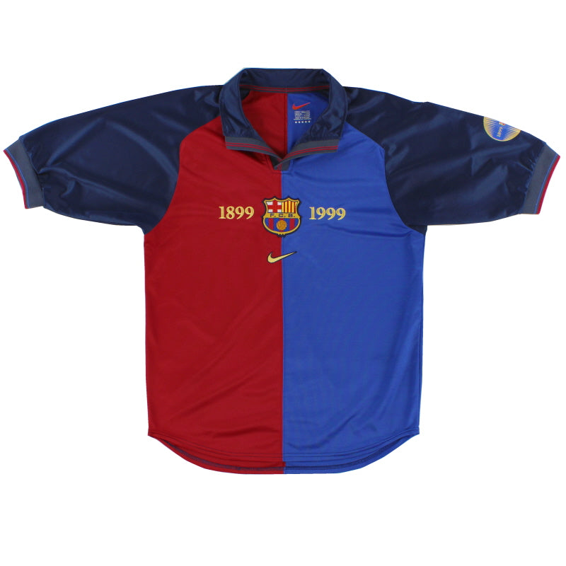 1999-00 Barcelona Nike Centenary Home Shirt *w/tags* L Football Shirt