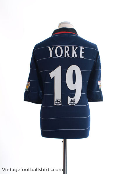 1999-00 Manchester United Away Shirt Yorke #19 L Football Shirt