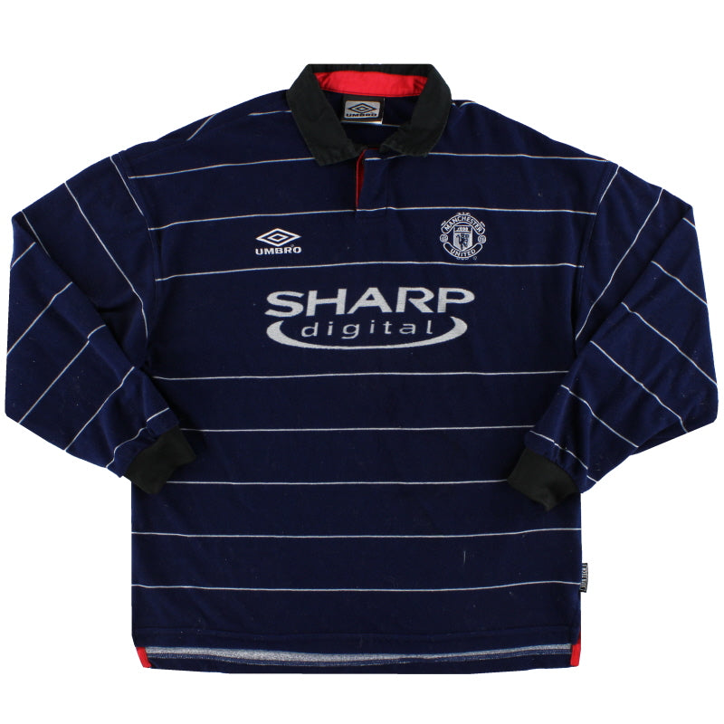 1999-00 Manchester United Umbro Away Shirt L/S L Football Shirt