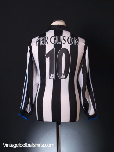 1999-00 Newcastle Home Shirt Ferguson #10 L/S L Football Shirt