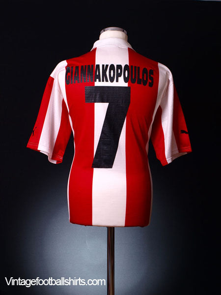 1999-00 Olympiakos Home Shirt Giannakopoulos #7 L Football Shirt