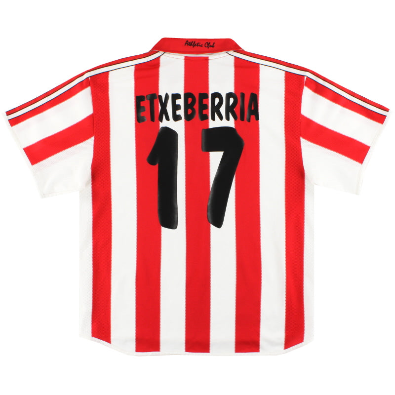 1999-01 Athletic Bilbao Home Shirt Etxeberria #17 L Football Shirt