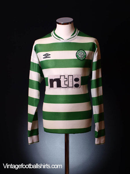 1999-01 Celtic Home Shirt L/S L Football Shirt