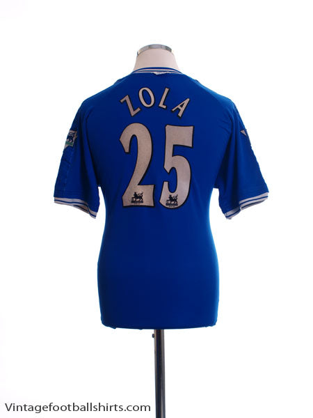 1999-01 Chelsea Home Shirt Zola #25 M Football Shirt