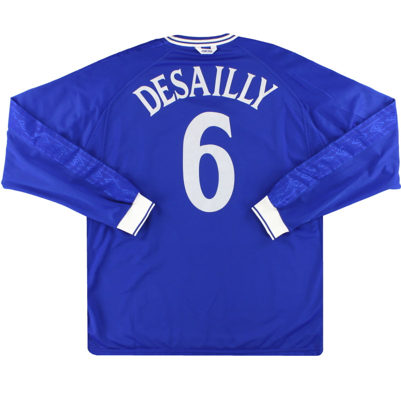 1999-01 Chelsea Umbro Home Shirt Desailly #6 L/S XXL Football Shirt
