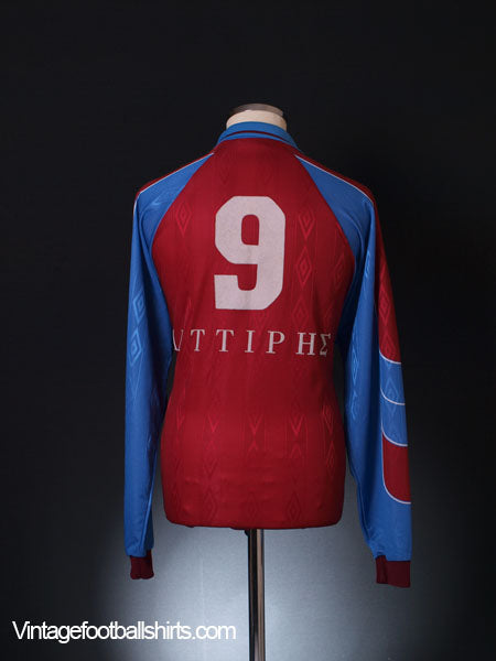 1999-01 Enosis Neon Paralimni Match Issue Home Shirt #9 L/S XL Football Shirt