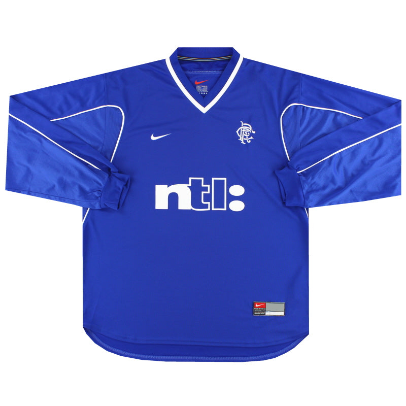 1999-01 Rangers Nike Home Shirt L/S *Mint* XL Football Shirt
