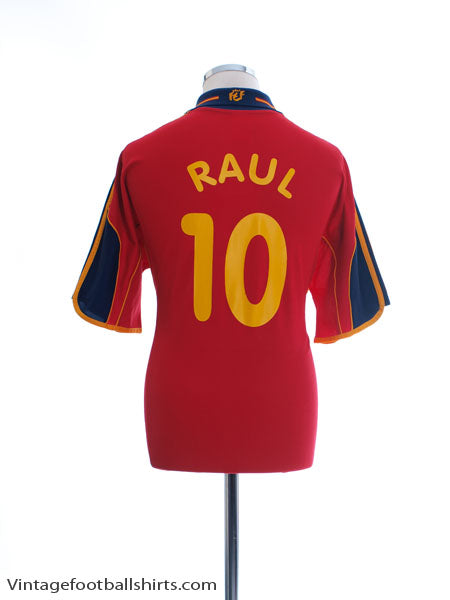 1999-02 Spain adidas Home Shirt Raul #10 L Football Shirt