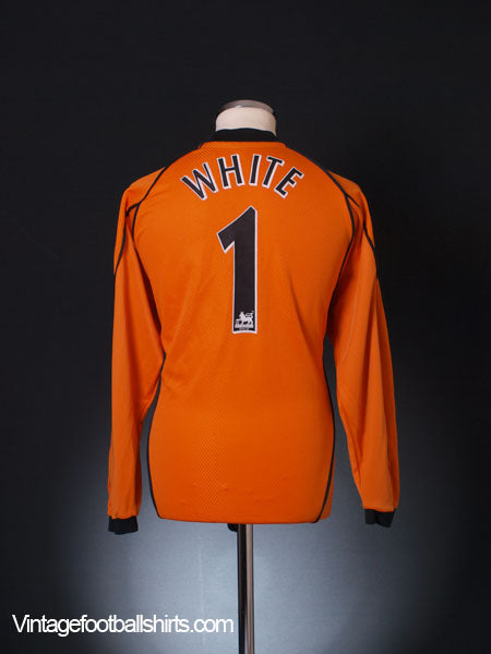 2000-01 Everton Goalkeeper Shirt White #1 M Football Shirt