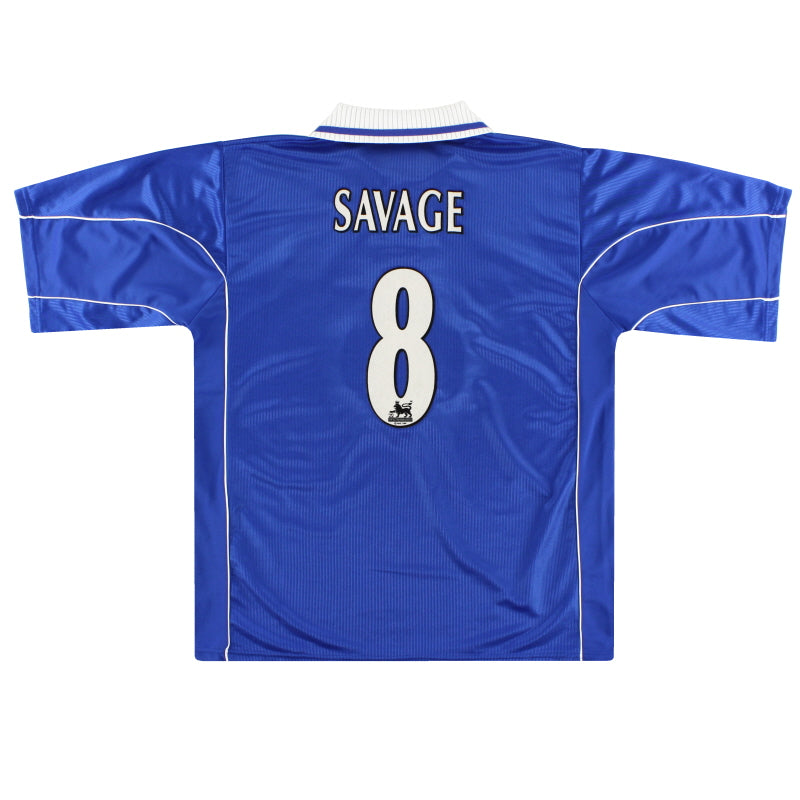2000-01 Leicester Le Coq Sportif Home Shirt Savage #8 M Football Shirt