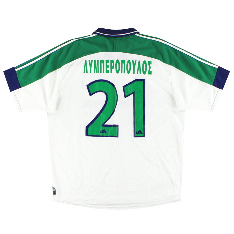 2000-01 Panathinaikos adidas Away Shirt #21 XL Football Shirt