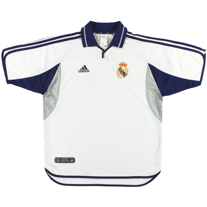 2000-01 Real Madrid adidas Home Shirt L Football Shirt