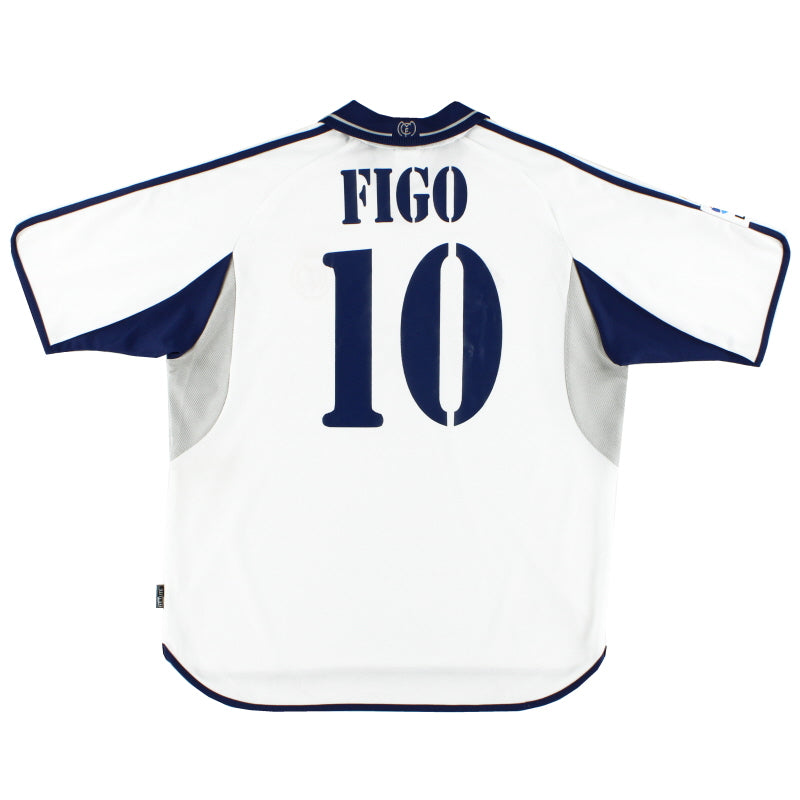 2000-01 Real Madrid Home Shirt Figo #10 XL Football Shirt