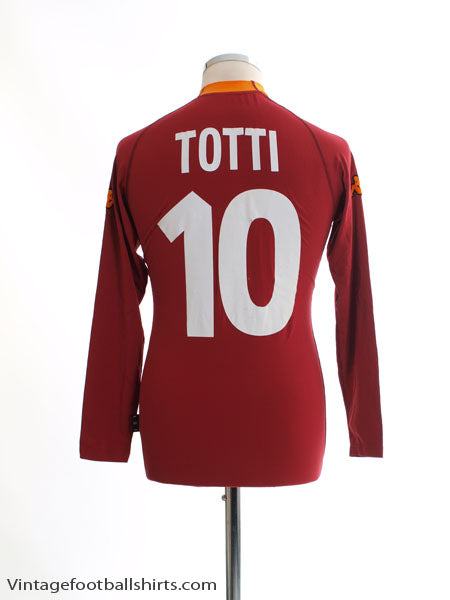 2000-01 Roma Home Shirt Totti #10 L/S S Football Shirt