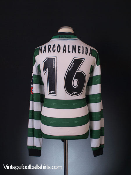2000-01 Sporting Lisbon Player Issue Home Shirt Marco Almeida #16 XL Football Shirt