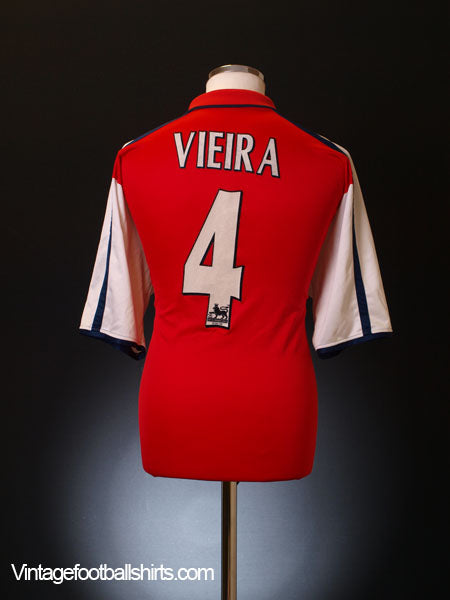 2000-02 Arsenal Home Shirt Viera #4 XL Football Shirt