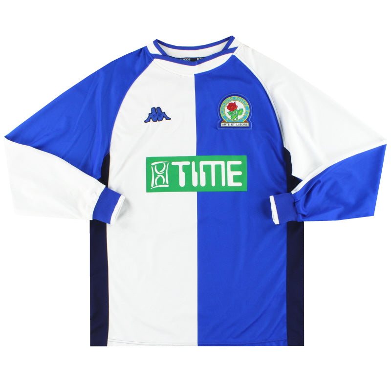 2000-02 Blackburn Kappa Home Shirt L/S M Football Shirt