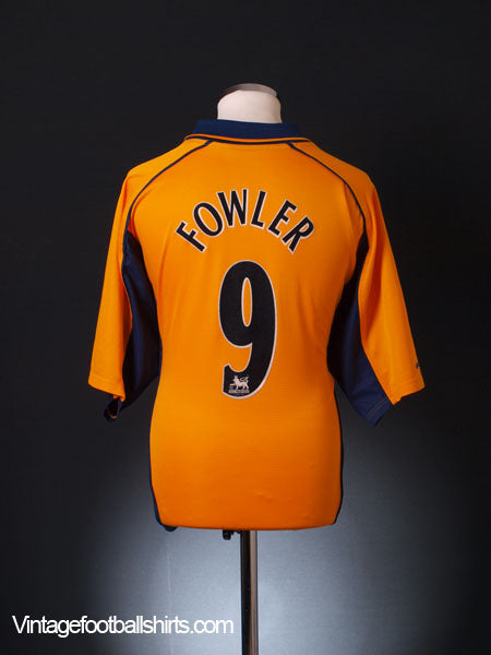 2000-02 Liverpool Away Shirt Fowler #9 XL Football Shirt