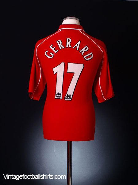 2000-02 Liverpool Home Shirt Gerrard #17 M Football Shirt