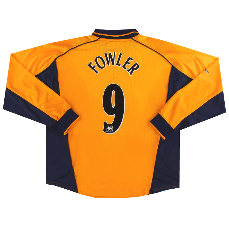 2000-02 Liverpool Reebok Away Shirt Fowler #9 L/S M Football Shirt