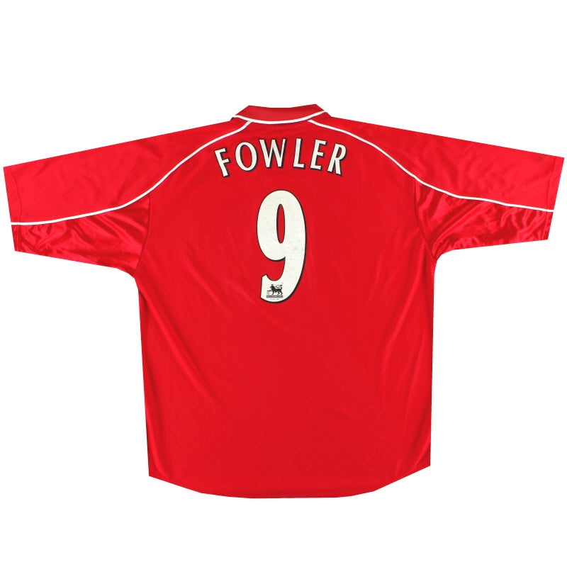 2000-02 Liverpool Reebok Home Shirt Fowler #9 XL Football Shirt