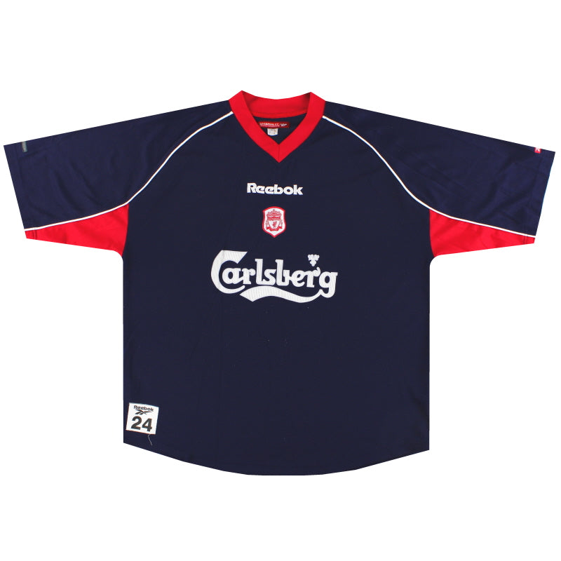 2000-02 Liverpool Reebok Player Issue Training Shirt #24 XL Training Shirt