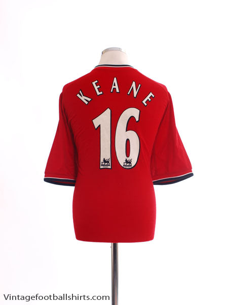 2000-02 Manchester United Home Shirt Keane #16 XL Football Shirt