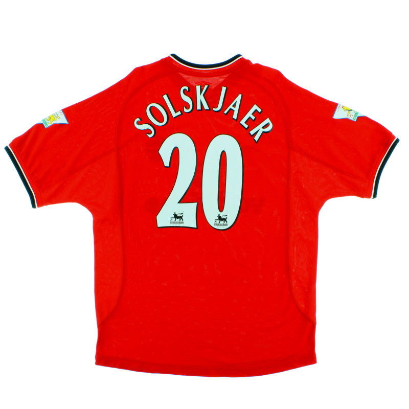 2000-02 Manchester United Home Shirt Solskjaer #20 M Football Shirt