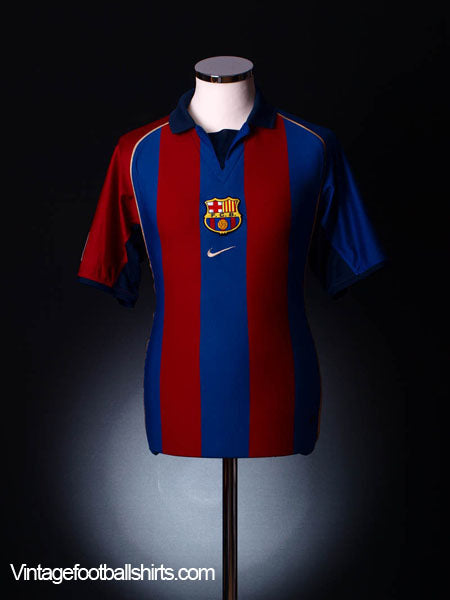 2001-02 Barcelona Home Shirt L Football Shirt
