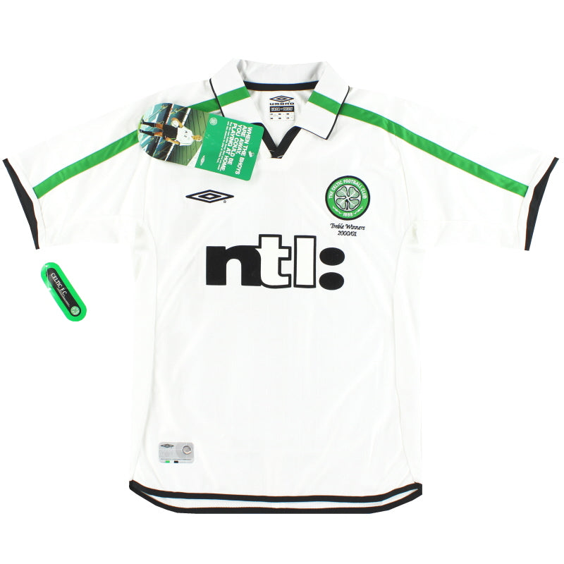 2001-02 Celtic Umbro 'Treble Winners' Away Shirt *w/tags* S Football Shirt
