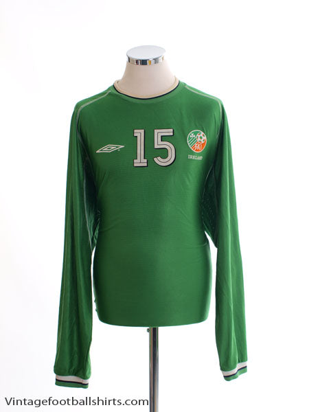2001-02 Ireland Match Issue Home Shirt #15 L/S XL Football Shirt