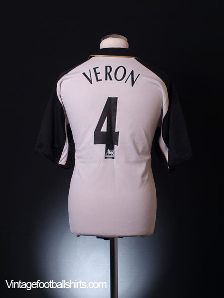 2001-02 Manchester United Umbro Centenary Away Shirt Veron #4 XL Football Shirt