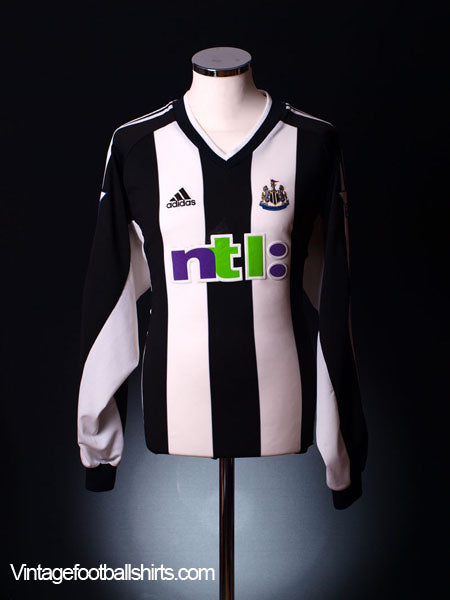 2001-02 Newcastle Home Shirt L/S L Football Shirt