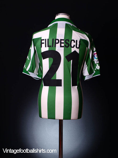 2001-02 Real Betis Match Issue Home Shirt Filipescu #21 *BNWT* XL Football Shirt