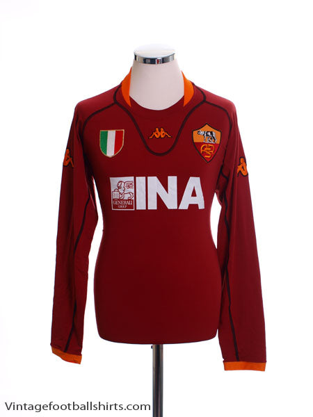2001-02 Roma Home Shirt *BNWT* L/S XXL Football Shirt