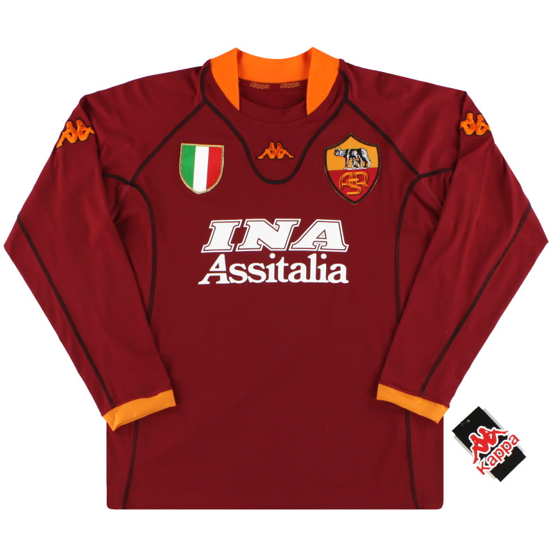 2001-02 Roma Kappa Home Shirt L/S *w/tags* L Football Shirt