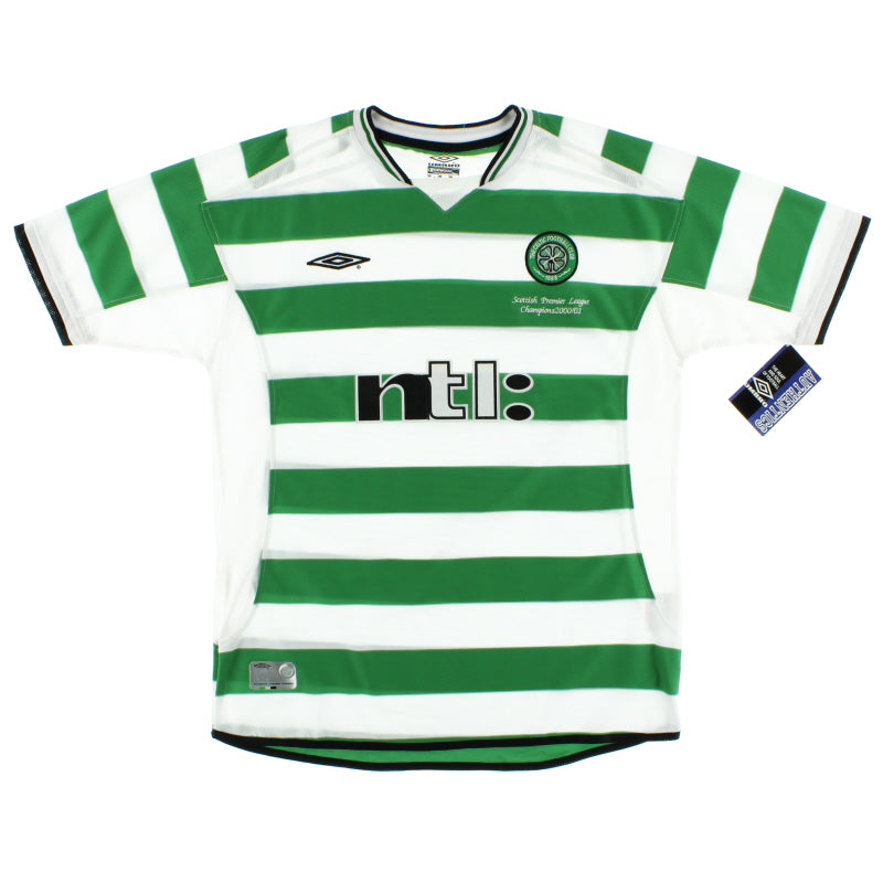 2001-03 Celtic 'Champions' Home Shirt *w/tags* XL Football Shirt