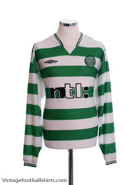 2001-03 Celtic Home Shirt L/S XL Football Shirt