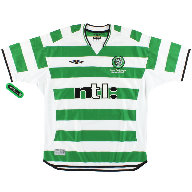 2001-03 Celtic Umbro 'Champions' Home Shirt *w/tags* L Football Shirt