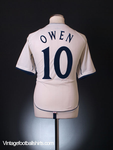 2001-03 England Home Shirt Owen #10 M Football Shirt