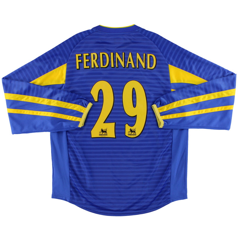 2001-03 Leeds Away Shirt Ferdinand #29 L/S M Football Shirt