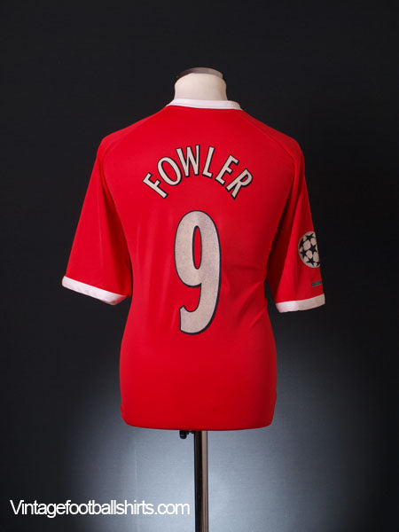 2001-03 Liverpool European Shirt Fowler #9 XL Football Shirt