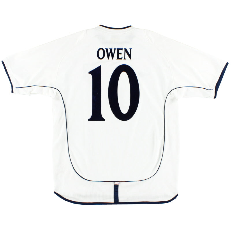 2001 England 'Germany 1 England 5' Home Shirt Owen #10 L Football Shirt