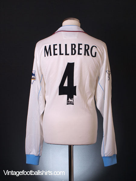 2002-03 Aston Villa Match Issue Shirt Mellberg #4 L/S XL Football Shirt
