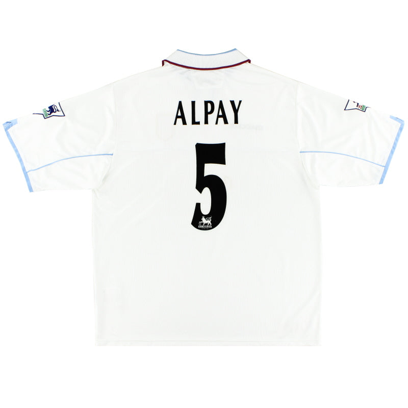 2002-03 Aston Villa Diadora Match Issue Away Shirt Alpay #5 XL Football Shirt