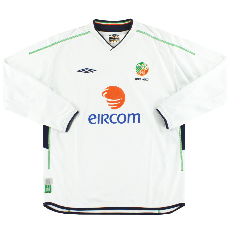 2002-03 Ireland Umbro Home Shirt L/S XL Football Shirt