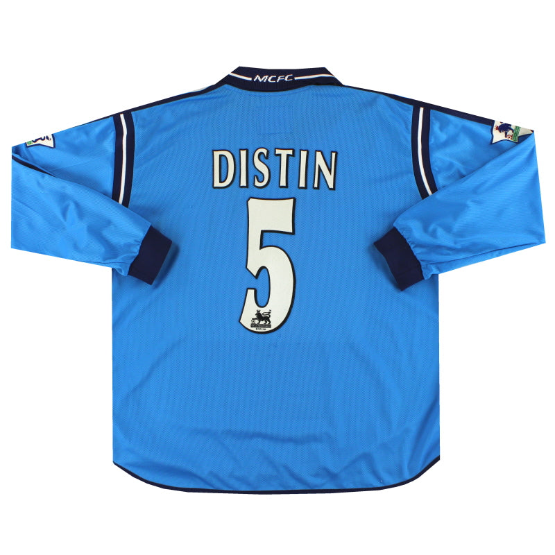 2002-03 Manchester City Le Coq Sportif Player Issue Home Shirt Distin #5 L/S XL Football Shirt
