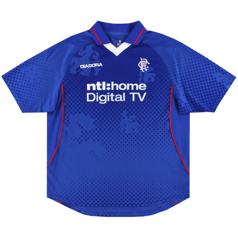 Maillot Diadora Glasgow Rangers Third 2002/03 - Blanc - Taille S Homme - Occasion Parfait