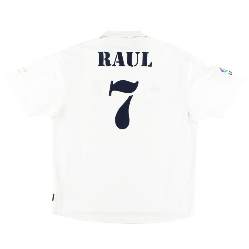 2002-03 Real Madrid adidas Centenary Home Shirt Raul #7 XL Football Shirt